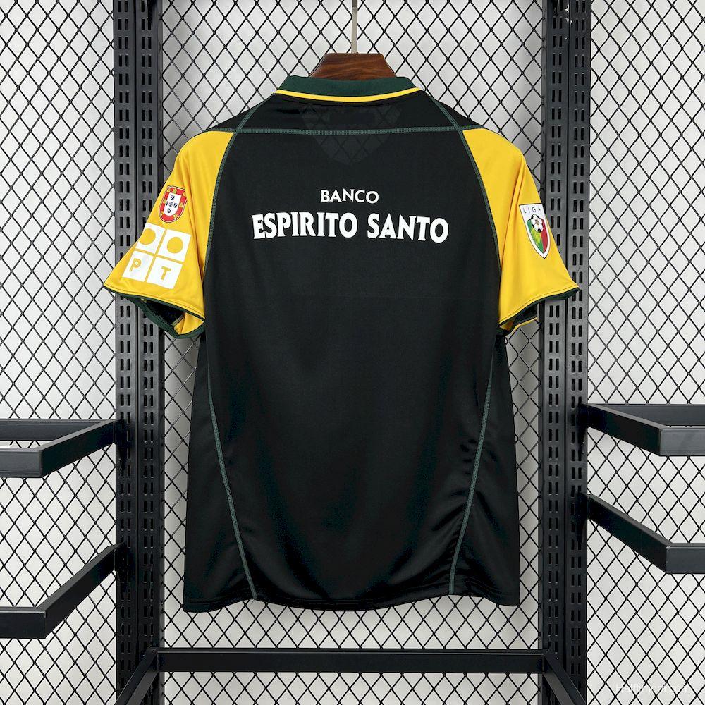 2002/03  Sporting CP Retro Away Black with Yellow Sleeves Jersey