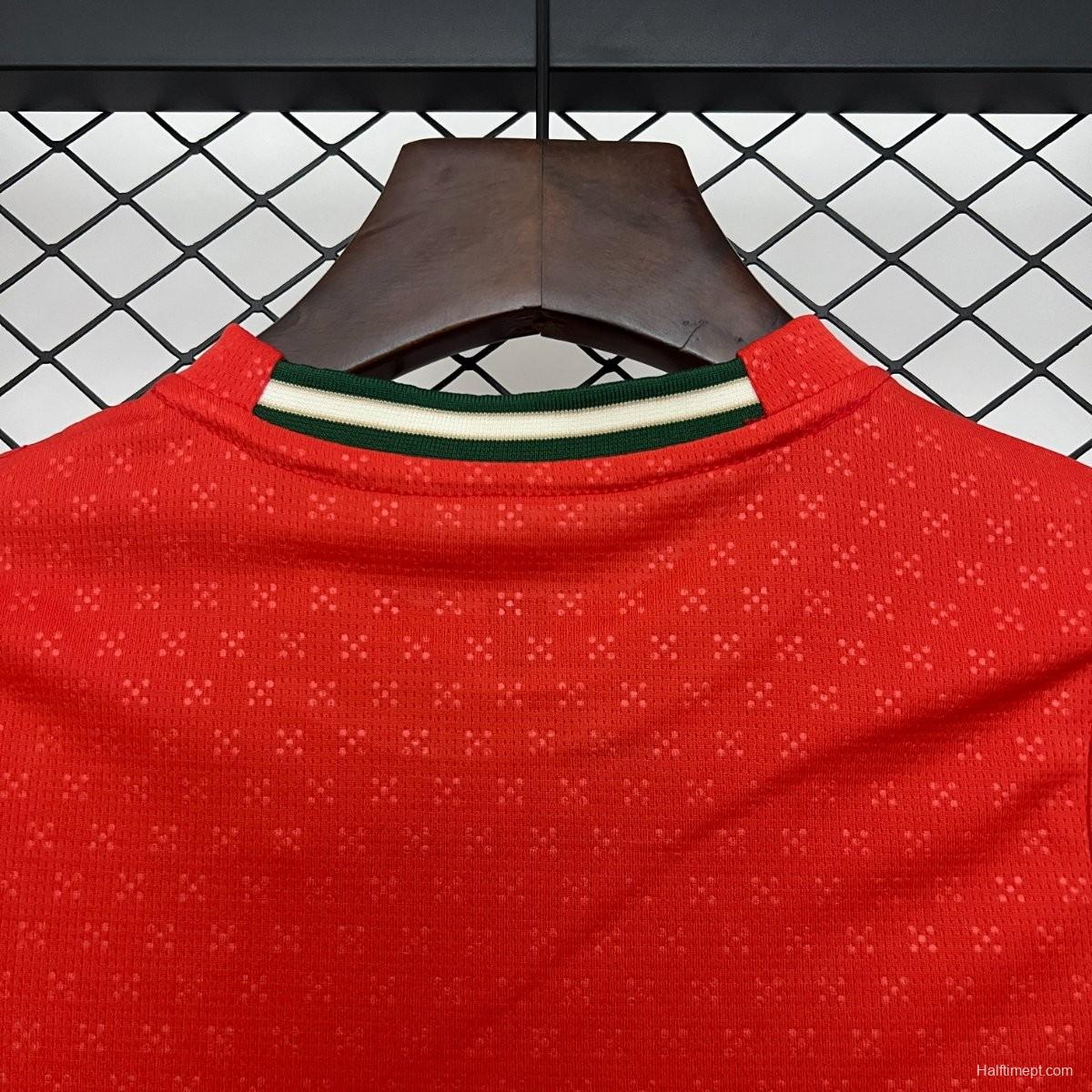 2025 Kids Portugal Home Long Sleeve Jersey