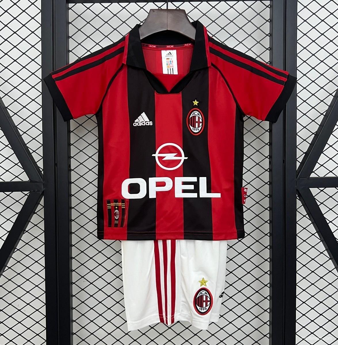 Retro 98/99 Kids AC Milan Home Size 16-28 Jersey