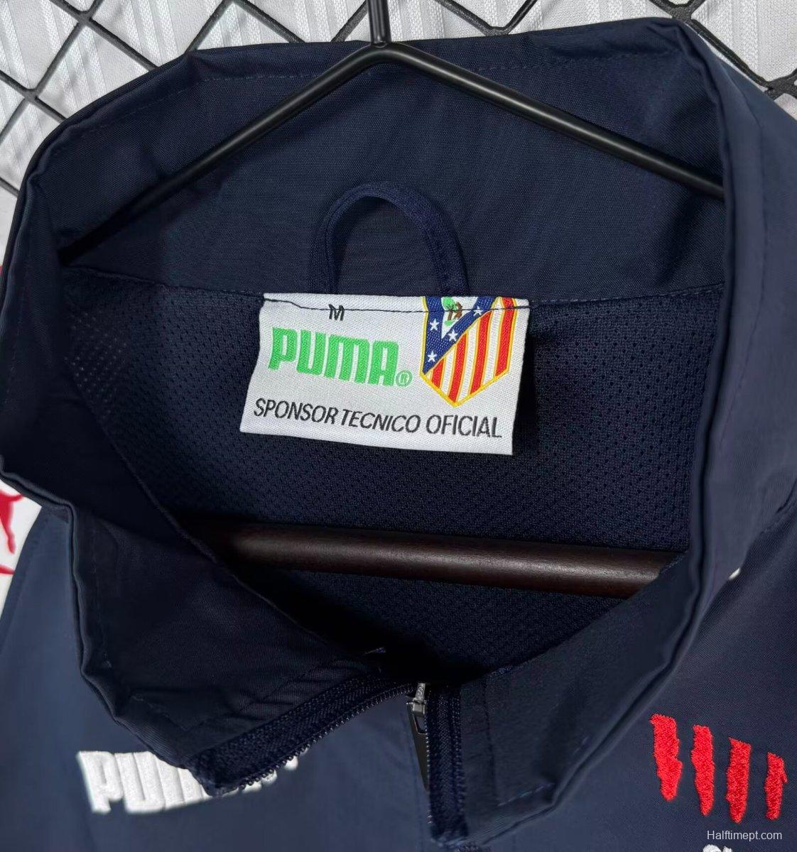 Retro 95/96 Atletio Madrid Navy/Red Windbreaker