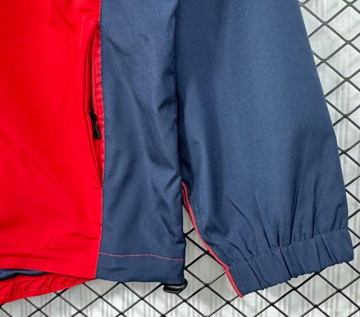 Retro 98/00 Barcelona Home Red Full Zipper Windbreaker