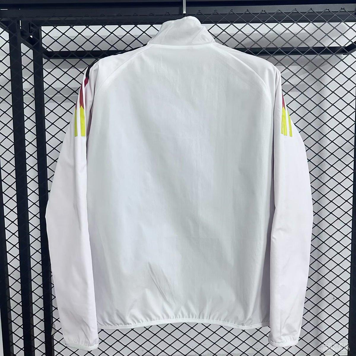 2026 Germany White Full Zipper Windbreaker