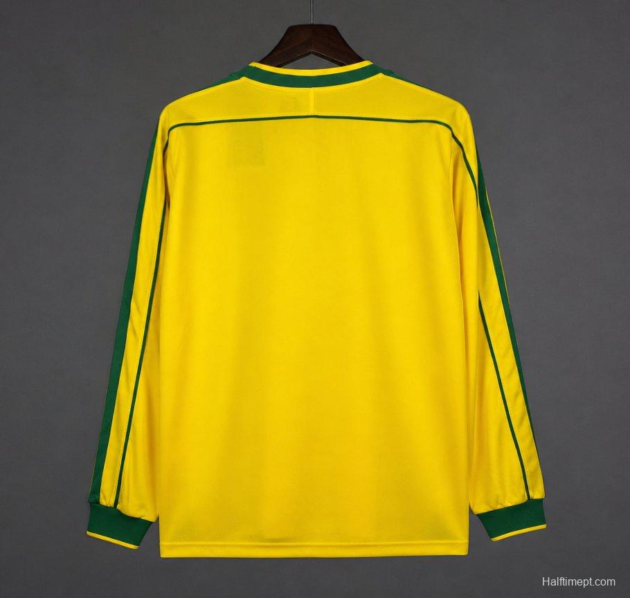 Retro 1998 Brazil Home Long Sleeve Jersey