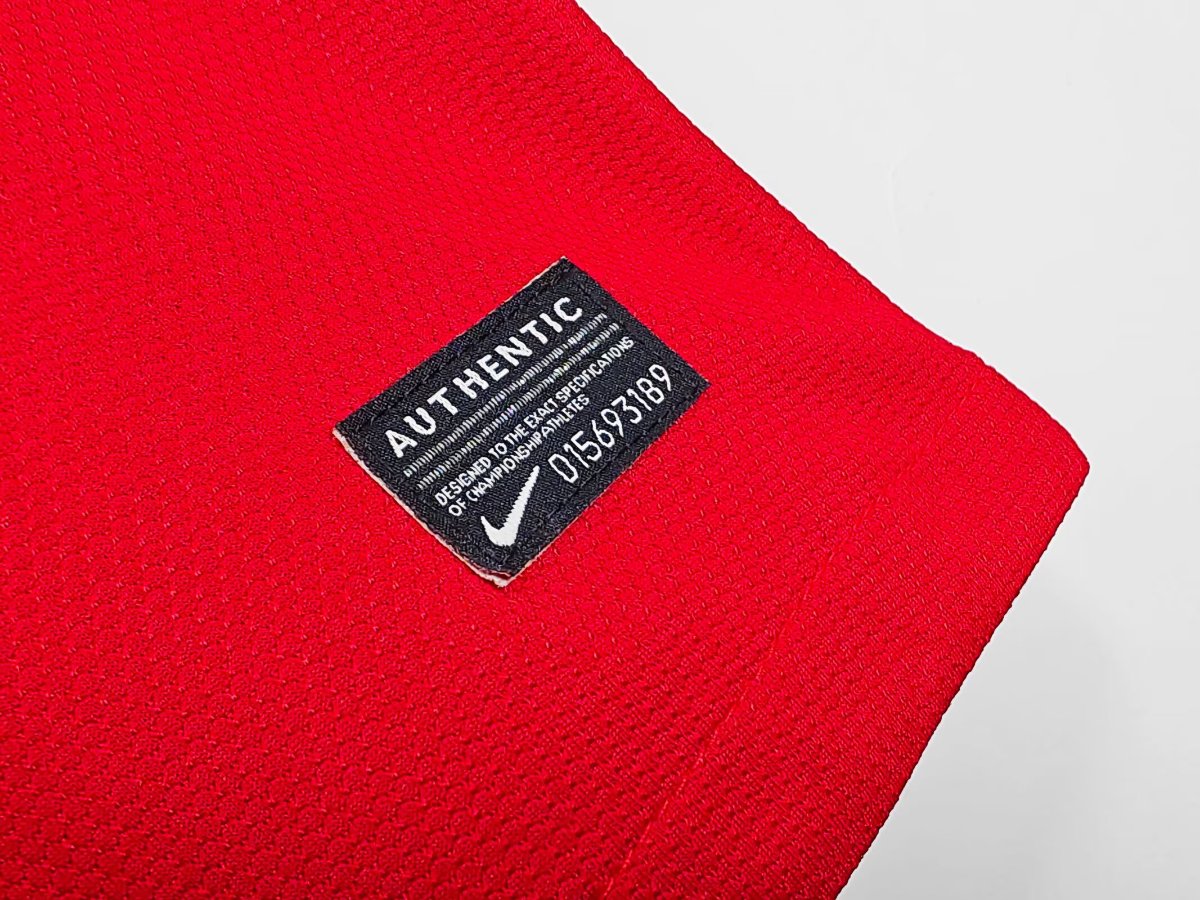 Retro 2014 Portugal Home Red with Dark  Stripes Long Sleeve Jersey
