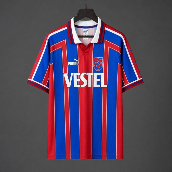 Retro  98/99 Trabzonspor Home Red/Blue Stripes Jersey