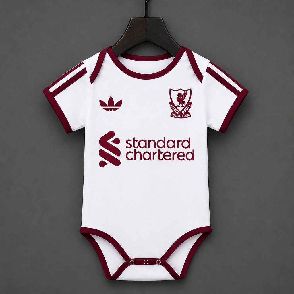26/27 Liverpool Away White Baby Romper Jersey