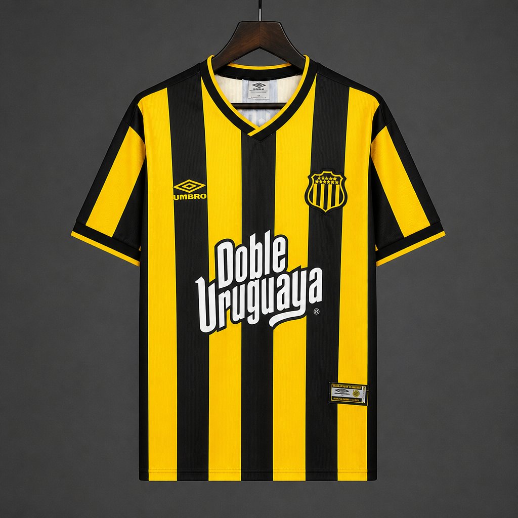Retro 2002 Penarol Home Yellow Black Stripes Jersey